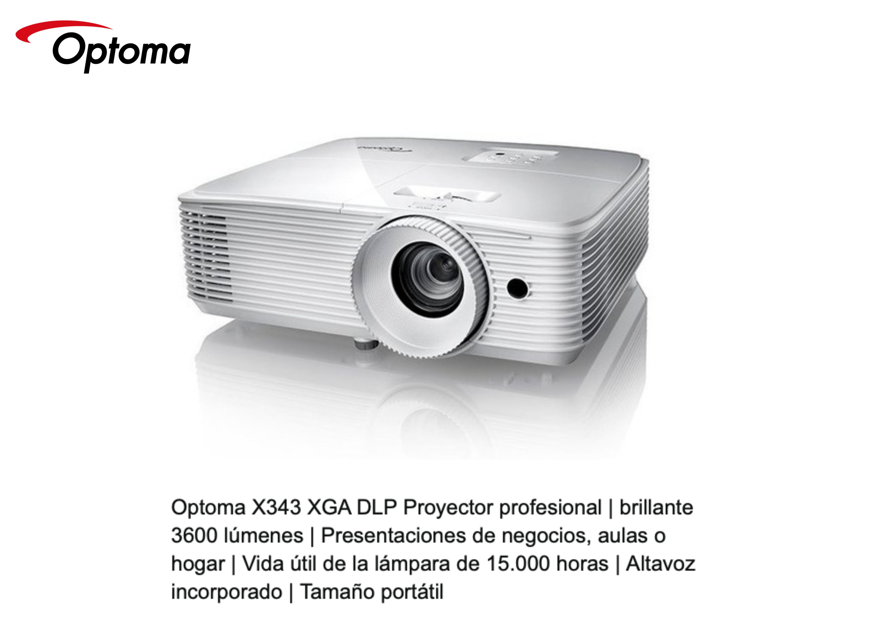 Proyector Optoma X343 3600 Lúmenes